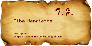 Tiba Henrietta névjegykártya